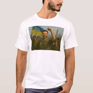 Zelensky in Kyiv With Ukrainian Defenders T-Shirt