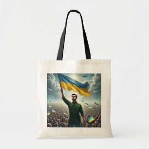 Zelenskyy Rallies the People of Ukraine Tote Bag