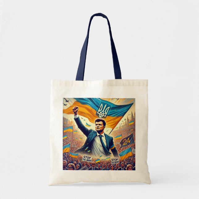 Zelenskyy Ukraine Support Tote Bag (Front)