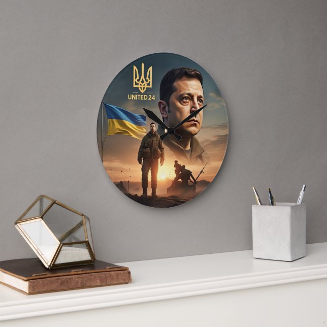 Zelenskyy Ukrainian President Wall Clock (Office)