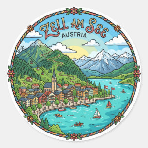Zell am See Austria Classic Round Sticker
