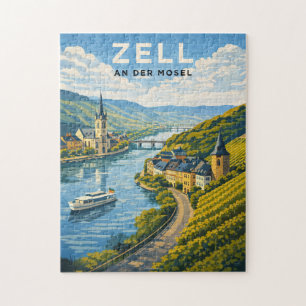 Zell Germany Vintage Travel Art Jigsaw Puzzle