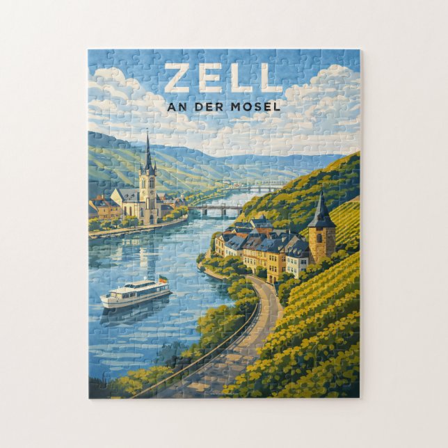 Zell Germany Vintage Travel Art Jigsaw Puzzle (Vertical)