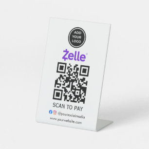 Zelle App Payment Add Logo Scan Code To Pay Sign