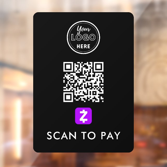 Zelle QR Code Scan to Pay Modern Logo Black (Sheet 2)