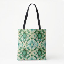 Zellige Green Watercolor Tote Bag