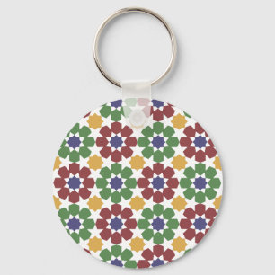 zellige Pattern Moroccan Ceramic Art Traditional Key Ring
