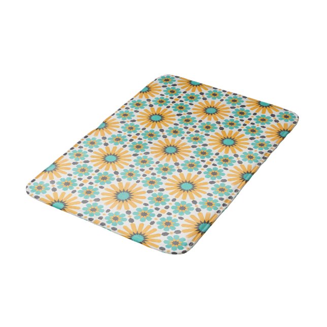 Zellige Radiance: Colourful Andalusian Geometry Bath Mat (Angled)