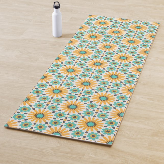 Zellige Radiance: Colourful Andalusian Geometry Yoga Mat (In Situ)