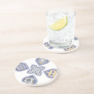 Zellij Moroccan Sandstone Coaster – Elegant Geomet