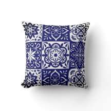 Zellij Moroccan Tile Design Throw Pillow 