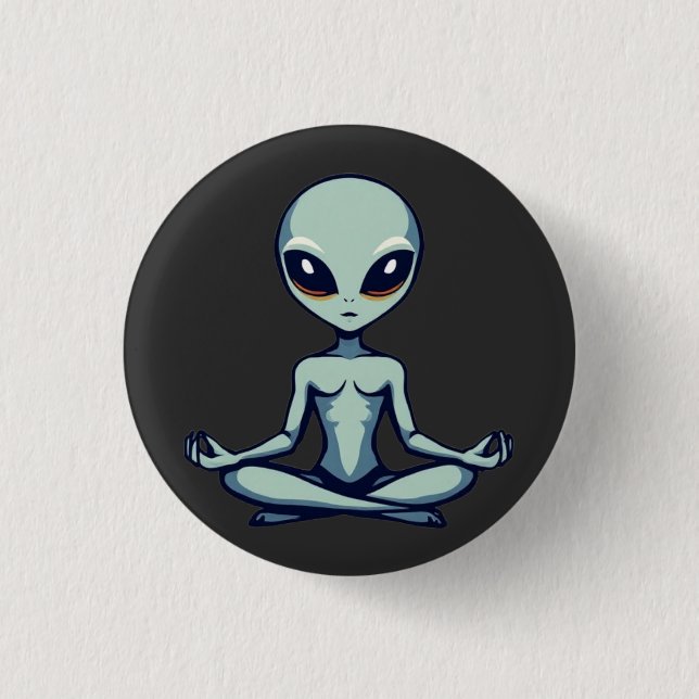 Zen Alien 3 Cm Round Badge (Front)