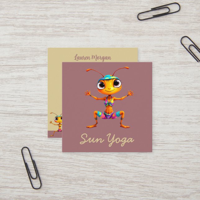 Zen Ants 2 Square Business Card (Front/Back In Situ)