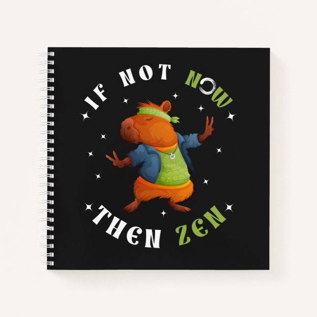 Zen Art Hippie Capybara Sketchbook Spiral  Notebook (Front)