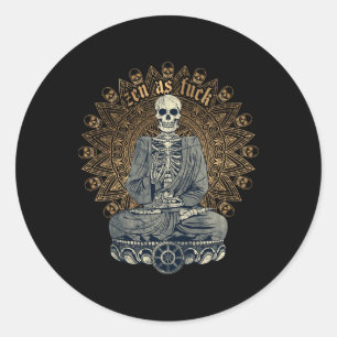 Zen As Funny Buddhist Yoga Skeleton Meditation Sar Classic Round Sticker