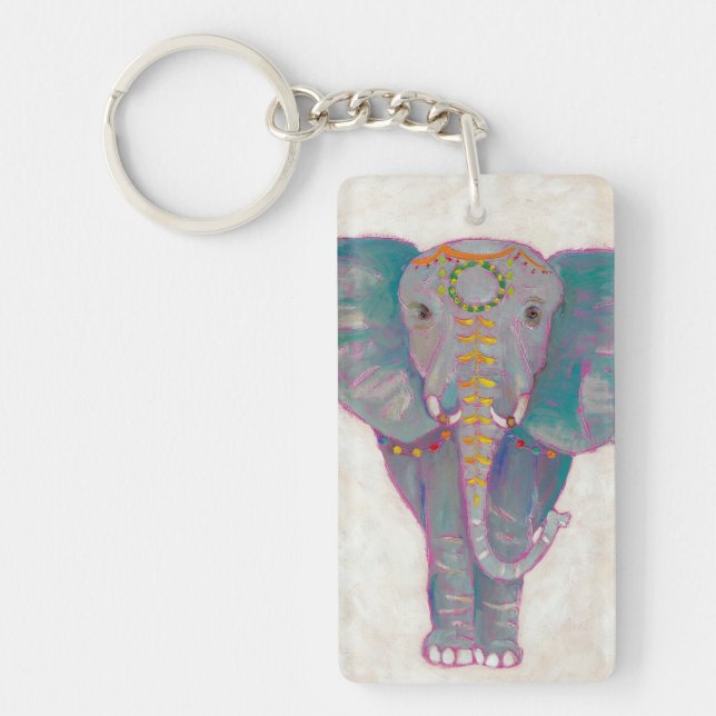 Zen Asian Elephant Key Ring (Front)