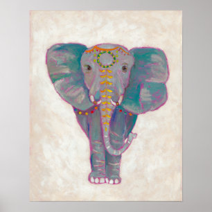 Zen Asian Elephant Poster