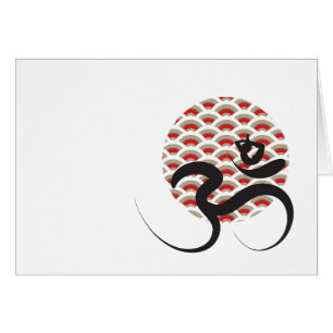 Zen Asian Red Sun Yoga Modern Calligraphy Om Aum