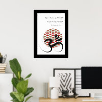 Zen Asian Red Sun Yoga Modern Calligraphy Om Aum