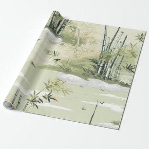 Zen Bamboo Forest Botanical Pattern (1) Wrapping Paper