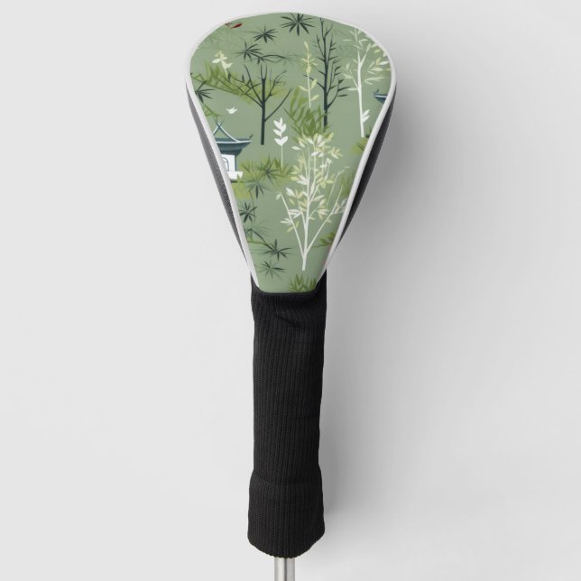 Zen Bamboo Forest Botanical Pattern (2) Golf Head Cover (Front)