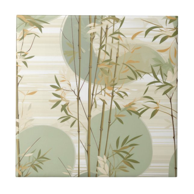 Zen Bamboo Forest Botanical Pattern (3) Ceramic Tile (Front)