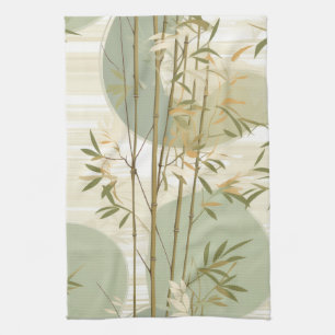 Zen Bamboo Forest Botanical Pattern (3) Tea Towel