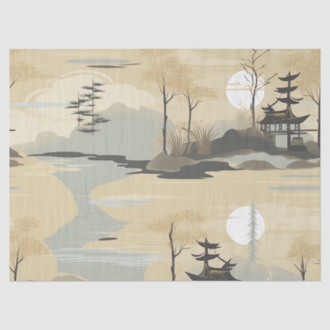 Zen Bamboo Forest Botanical Pattern (4) Tissue Paper (Front)