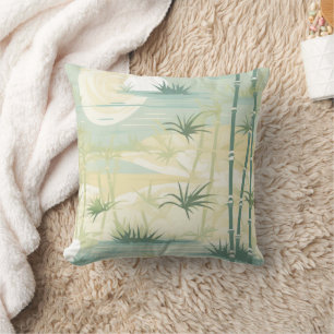 Zen Bamboo Forest Botanical Pattern (5) Cushion