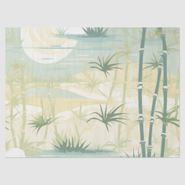 Zen Bamboo Forest Botanical Pattern (5) Tissue Paper (Front)