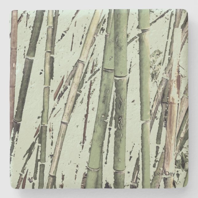 'Zen Bamboo' Stone Coaster (Front)