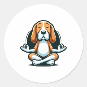 Zen Beagle Lance Canine Calmness Apparel Classic Round Sticker