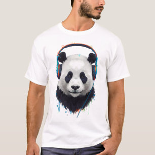 Zen Beats – Abstract Panda in Colour Flow T-Shirt