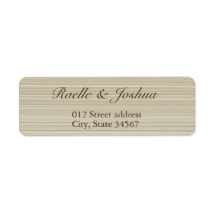 Zen beige white stripes return address label