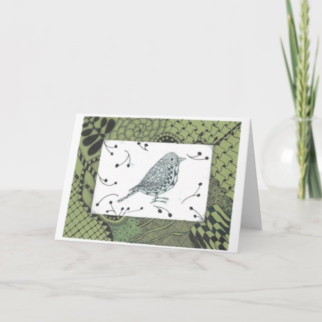 Zen Bird All Occasion Greeting / Note Card (Front)