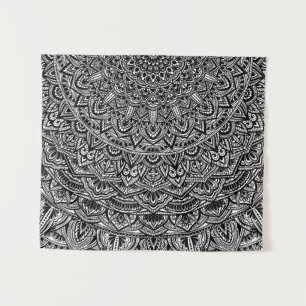 Zen Black and white Mandala Tapestry