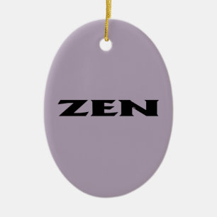Zen black grey oval ceramic ornament