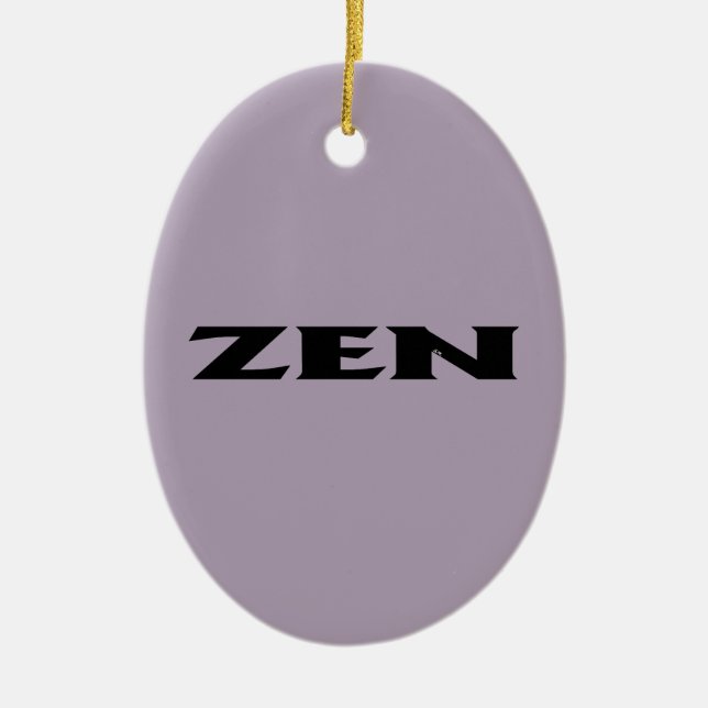 Zen black grey oval ceramic ornament (Front)