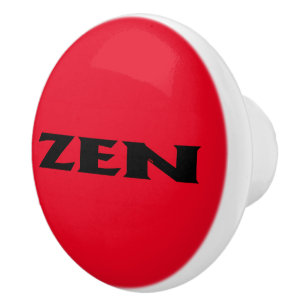 Zen black red ceramic knob