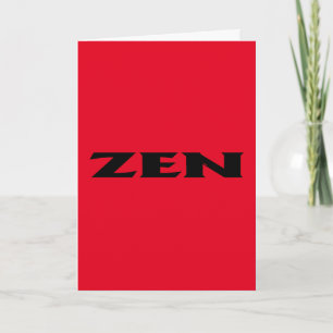 Zen black red greeting card