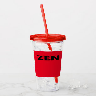 Zen black red red acrylic tumbler