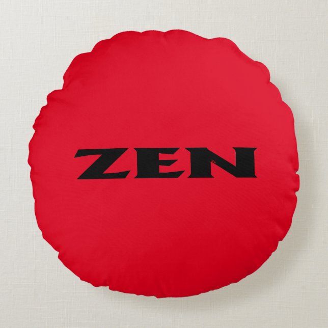 Zen black red round poly throw pillow (Front)