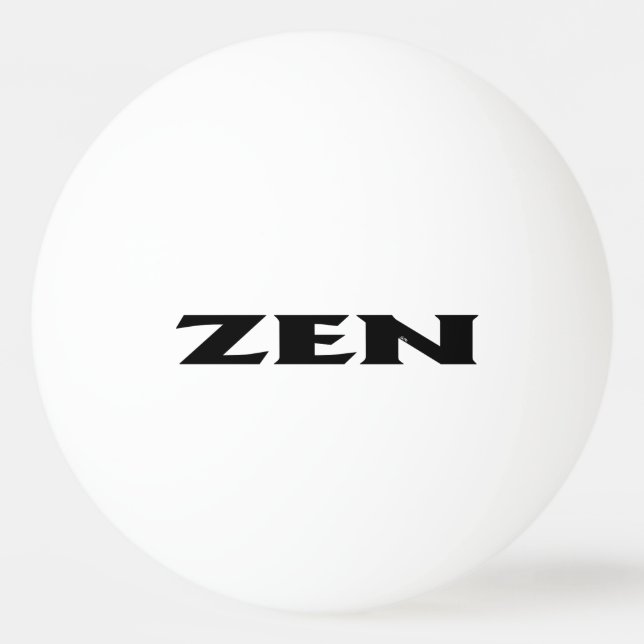 Zen black white 1-star ping pong ball (Front)