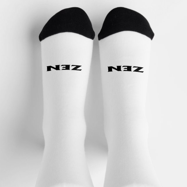 Zen black white outward premium socks (Top)