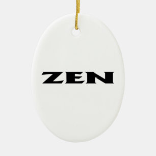 Zen black white oval ceramic ornament