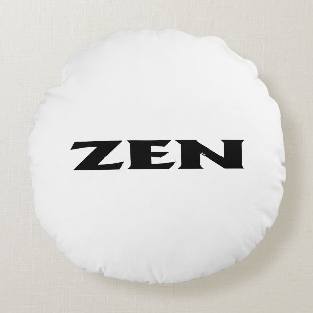 Zen black white round poly throw pillow (Front)