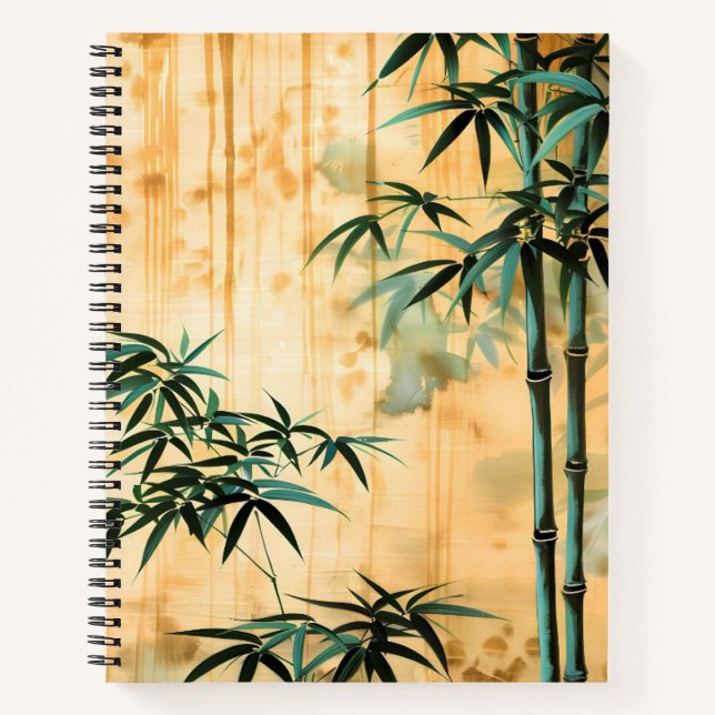 Zen Botanical Nature Bamboo Forest Notebook (Front)