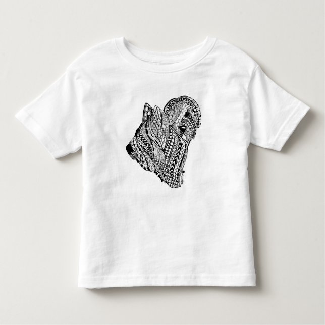 Zen Briard B/W Toddler Tee (Front)