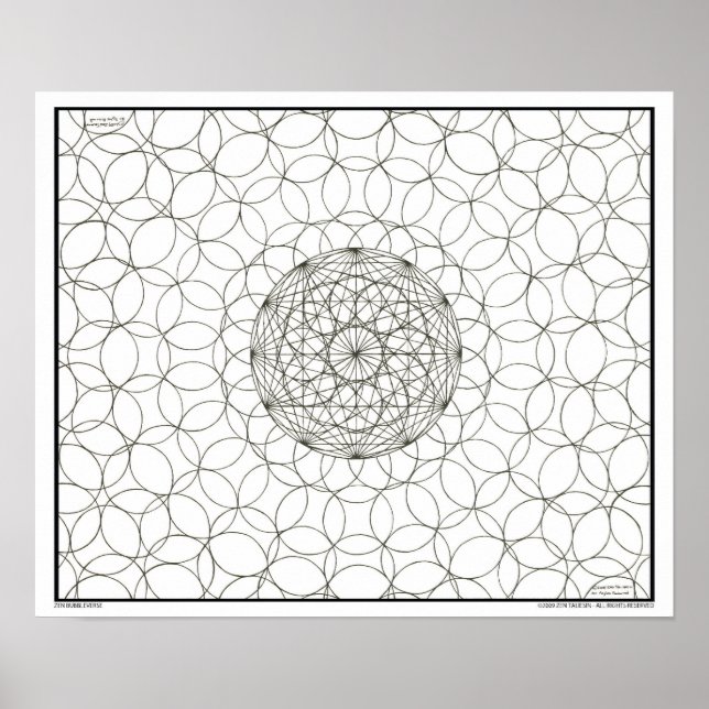 Zen Bubbleverse Colouring Poster (Front)