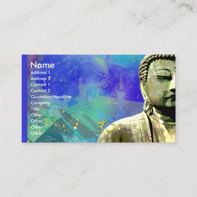 Zen Buddha Business card, urbanised Business Card (Front)